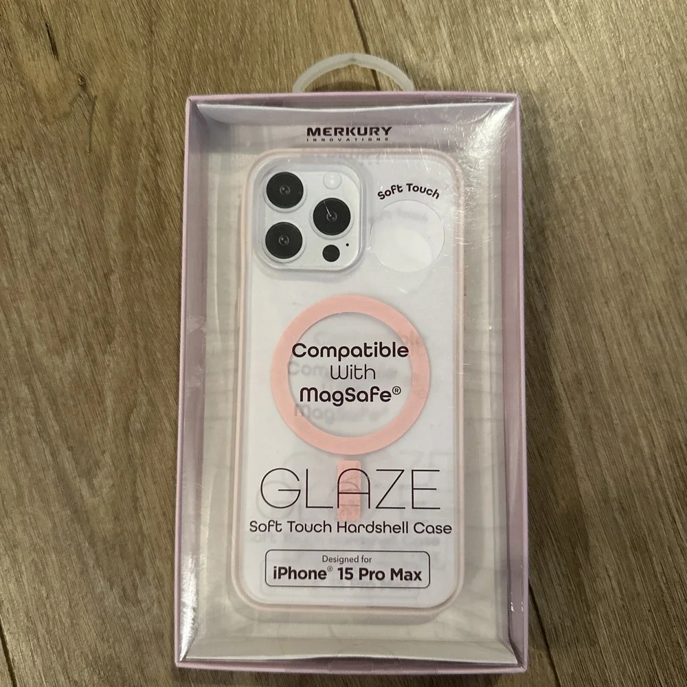 Merkury GLAZE Soft Touch Hardshell Case iPhone 15 Pro Max Light Pink New‎ in Box
